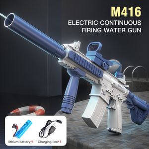 Sand Play Water Fun Summer M416 Electric Gun Rechargeable LongRange Continuous Firing Space Party Game Splashing Kids Toy Boy Gift 230720