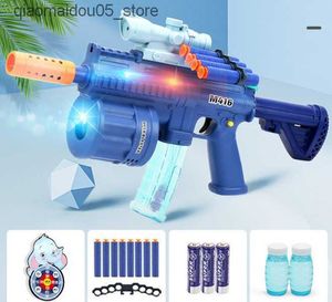 Sand Play Water Fun mayor al por mayor para niños Toy Outdoor Equipment Boy M416 Automatic Bubble Gun Absorción de bala suave Acousto-óptica Música de plástico eléctrico Toy Q240413