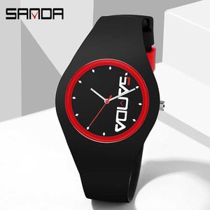 SANDA Brand Creativity Mujeres Hombres Reloj deportivo a prueba de agua Reloj digital de cuarzo Correa de goma Analógico Estudiante Relojes de pulsera de moda G1022