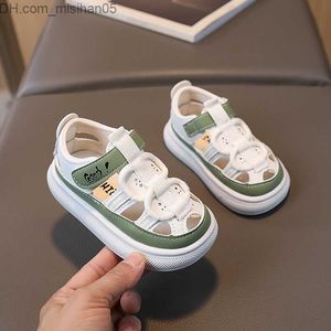 Sandals 2023 Summer Children's Shoes Boys' Soft Sole Beach Shoes Girls' Baby Closed Toe Anti Kick Children's Sandals Summer Platform Sandals G03112 Z230711