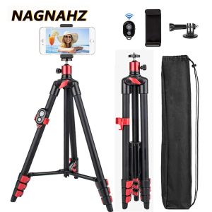 Sandals Camera Tripod 55in Travel Portable Téléphone portable Trépied pour iPhone Huawei Xiaomi Galaxy avec porte-téléphonie mobile Bluetooth sans fil