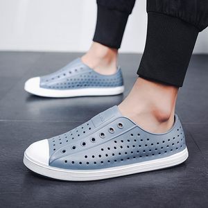 Sandalias Casual Verano Hombre Playa Hollow Jelly Garden Transpirable Agujero Recorte Slip On Unisex Cool Flat Shoes Sandalias MujerSandals