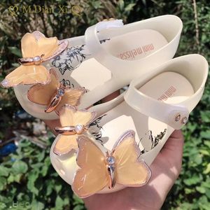 Sandalias Niños Sparkle Butterfly Jelly Shoes Original Mini Melissa Princess Beach Girls Moda PVC Lentejuelas 230505