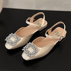 Sandals Designer 659 Crystal Women Trend Fashion Marie Jane Lolita Zapatos 2024 Summer casual acogedor slingback zapatillas diapositivas