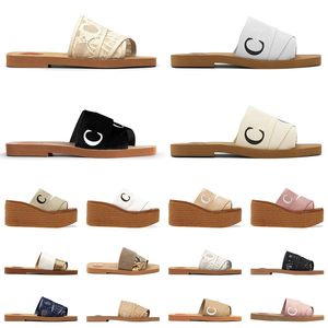 Sandales Célèbre Designer Femmes sandales boisées moelleuses mules plates diapositives blanc noir rose dentelle toile pantoufles de fourrure floue chaussures de maison femmes sandales célèbres