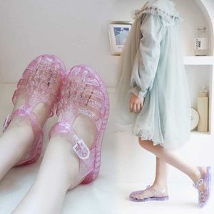 Sandalias para niños y niñas, sandalias de princesa, moda de verano 2022, sandalias transparentes de gelatina, zapatillas para niños pequeños, zapatos para niñas, venta al por mayor Z0225