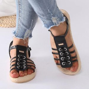 Sandales Dames Chaussures Mode Plat Livre Temps Doux Boho Style Plage Femmes Taille 12 Large Largeur