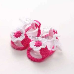 Sandales nouveau-né infantile enfant bébé garçon fille doux à la main au Crochet tricot fleur perle sandales mignon été bébé enfant chaussures 240329