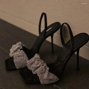Sandales Chaussures de fête d'été Style Star Luxueux Strass Lady Élégant Stiletto Printemps Gladiateur