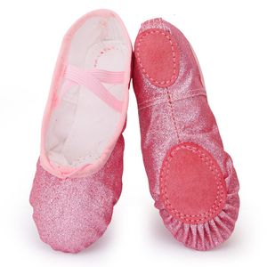 Sandalias USHINE Zapatos de baile Yoga Gimnasio Zapatillas planas Brillo rosa Ballet para niñas Niños Mujeres Profesor 230509