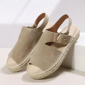 Sandales femmes arrivées d'été grande taille 43 chaussures à bout ouvert dames Espadrilles plates décontractées Zapatos Fiesta Mujer