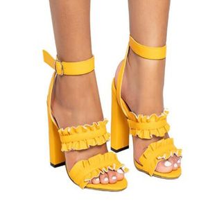 Sandalias Mujer Mujer Verano Estilo Bohemia Tacón alto Vintage Flores Amarillo Beige Zapatos Bombas Sexy