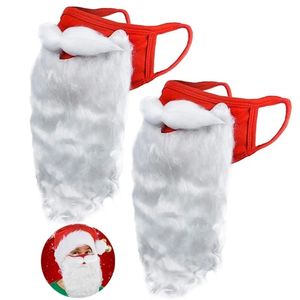 Masques de barbe du père Noël Décoration de fête de Noël Masque de coton anti-poussière universel
