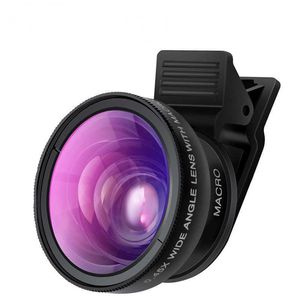 SANYK Mobil Phone Lens 0.45x Lente macro gran angular para Clip 2 en 1 HD Fotografía de teléfono inteligente externo