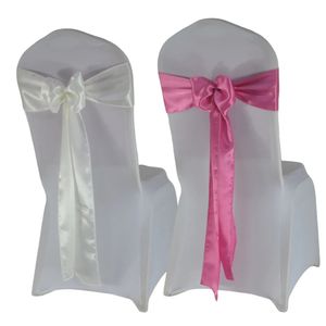 Fajas 100 unids Satén Arco Sash Silla de boda Decoración Mariposa Cinta Banda Artesanía Navidad Cumpleaños Baby Shower Banquete Fiesta 231202