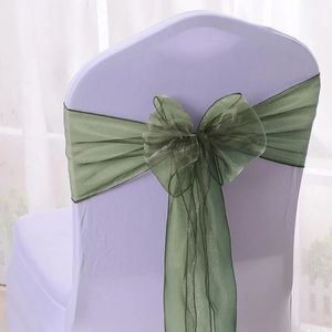 Sashs 1050pcs Organza Organza Ribbon Decoration Chair Cover Back Elastic Not Barlap Burlap Banquet Banquet de luxe Fête d'anniversaire 231202