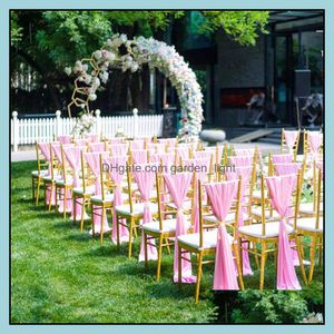 Écharpes en satin doux pour chaise de mariage Er Band avec boucle Chaises Chiavari Décoration Drop Delivery Home Garden Textiles Ers Oti7G