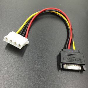 Connecteur de cordon d'alimentation SATA Câble d'alimentation SATA vers IDE Cordon d'alimentation série Ligne Sata Ligne inversée 15 broches mâle à gros 4 broches