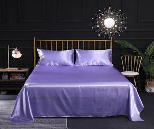 Ensemble de literie en soie en satin King Size Elegant Soft Destage Duvet Cover Queen Lavender Classic Home Textile Twin lit