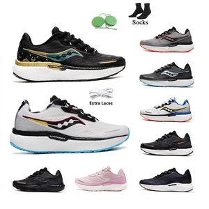 Saucony Triumph 19 chaussures de course noir, blanc, vert, rose, confortables, légères, absorbant les chocs, respirantes chaussures de sport Coach pour hommes et femmes taille 36-45