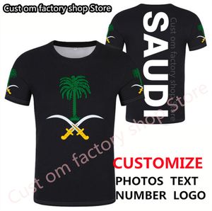 Camiseta de ARABIA SAUDI diy, camiseta de hombre con número de nombre personalizado gratis, camiseta holgada de manga corta, ropa para hombre 220616