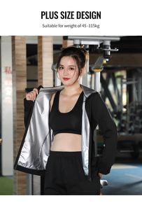 SAUNA SUIT FEMMES PLUS TIGHNES Gym de gymnase pour transpiration Perte de poids Female Sports Active Escure Slimming Tracksuit 240402