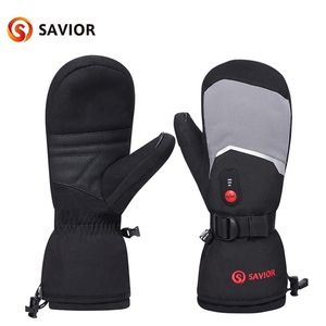 Salvador Finger Full Ski Guantes con calefacción Pantalla táctil Impermeable A prueba de viento Esperador de batería Guantes Mitten Guantes Para Hombre Para Mujer Cálido Invierno 220211