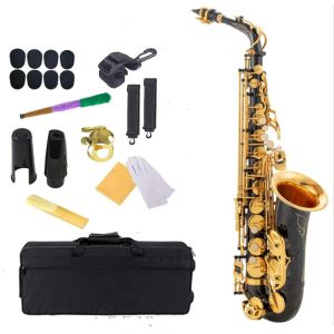 SAX Eb Alto Saxophone en laiton laqué or E plat Sax 82Z clé amp brosse de nettoyage gants en tissu sangle étui rembourré instrument à vent