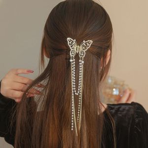 Sbarrettes Butterfly Pearl Pearl Tassel Cabellado Mujeres Cristal Simple Claw Clip Shark Clips Cangrejo Accesorios para el cabello de las niñas 230517