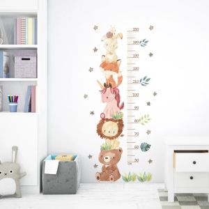 Scale Baby Growth Height Chart, Cartoon High Measy Mur Wall Decs Sticker for Kids Rooms Child Growth Ruger Gauge Gurning Graphia