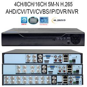 Échelles H.265 5mn 1080p IP DVR XMEYE NVR 4/8/16 Système de surveillance vidéo de la chaîne 5 dans 1 AHD TVI CVI Hybrid DVR Recorder pour CCTV CAM