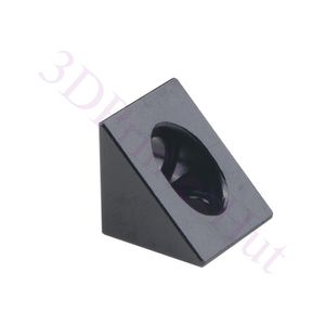 Escaneo 20pcs OpenBuilds Black Angle Corner Conector 90 Grado de ángulo Ajuste de 20 mm Extrusión de perfil para Prusa i3 Mk3 Printer 3D