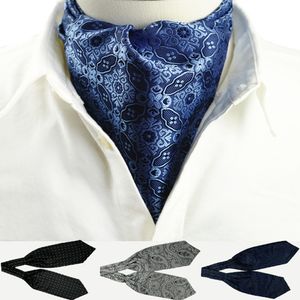 Écharpe pour hommes foulards en soie à la mode rayures britanniques à pois double face costume chemise encolure écharpe