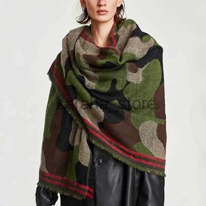 Lenços 2023 exército verde camuflagem cachecol para mulheres poncho faux cashmere inverno tippet feminino hijab cachecol leopardo xales quentes j231204