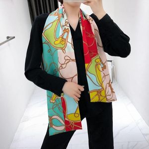 Bufandas 2023 diseño de doble cubierta sarga Cachemira mujer moda bufanda corbata pañuelo cabeza de seda para damas