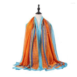 Bufandas 2023 Moda Imitación Seda Mantón Bufanda para Mujeres Costura Contraste Lunar Dot Satén Versátil Decoración del cuello