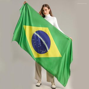 Bufandas 2023 Competencia de fútbol Bandera de Brasil Moda Aficionados al fútbol Decoración Bufanda de seda Estampado Chal Lady Celebración Wraps Hijab Bandana