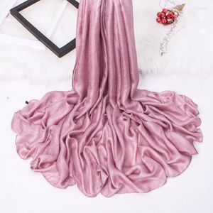 Bufandas 2023 Marca de verano Moda Mujer Bufanda de seda de lino liso Chales suaves sólidos Abrigos largos Pashmina Bandanas Hijab Sjaal