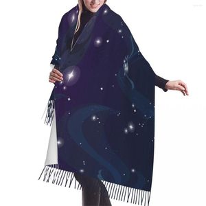 Foulards Univers Abstrait Avec Étoiles Hiver Écharpe Châles Wrap Femmes Hommes Chaud Bufanda Gland