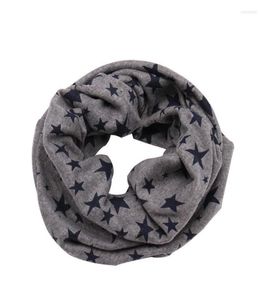 Écharpes d'automne hiver extérieur réchauffeur de manche o écharpe anneau pour enfants coton coton longs étoiles chaudes imprimées snood chaudscarves kimd223711474