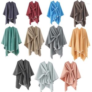 Écharpes Colombie Poncho Châle Pour Femmes Crochet Jumpers Pull Tricot Kimono Épaule Wrap Hiver Automne Écharpe Chaude