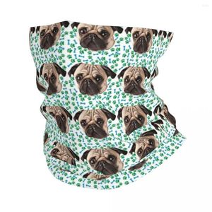 Bufandas Cute Dog Pug Bandana Neck Cover Impreso Wrap Bufanda Multiuso Ciclismo Montar Unisex Adulto Transpirable