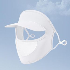 Foulards Fashion Face Guard Hat Thin Anti-UV Folding Silk Outdoor Sports Headwear