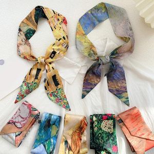 Foulards Mode Étroit Soie Satin Sac DIY Cheveux Cravate Bande Poignet Rubans Long Skinny Cou Écharpe Tête Foulard Bandeau