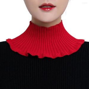 Bufandas para mujer, accesorios para el cuello, decoración de ropa, Color sólido, babero para mujer, bufanda tejida, cuello falso de estilo coreano