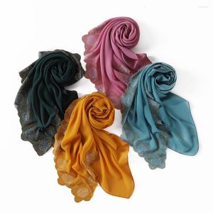 Schals Glitter Schimmer Muslimischen Hijabs Mode Feste Blase Chiffon Schal Hohe Qualität Schal Großhandel W311