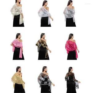 Bufandas Glittering Peony Design Sheer Bufanda para ropa formal Wrap Shawl Suministros Adultos Traje femenino Accesorio práctico