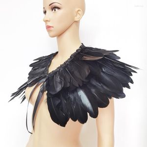 Bufandas, chal de plumas góticas, accesorio para el hombro, ala a la moda, disfraz de Halloween, vestido de carnaval, decoración de ropa de Mascarada