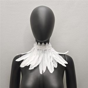 Foulards Halloween écharpe blanche Y2k fourrure châle robe Cape cou femme Cosplay Snood enfants châles Style gothique fête de mariage