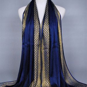 Bufandas hijab femme musulman lujoso dorado brillante bufanda de seda brillante mujeres wraps hombres stols bandanas bufanda unisex hombres 220922